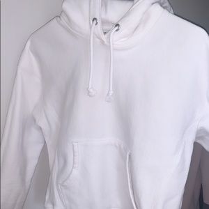Cropped White Champion Hoodie